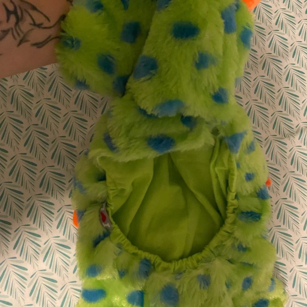Green Monster DOG Costume with Silver Belly